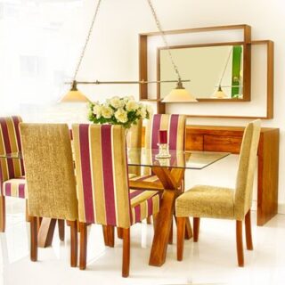 X Glass Top Table